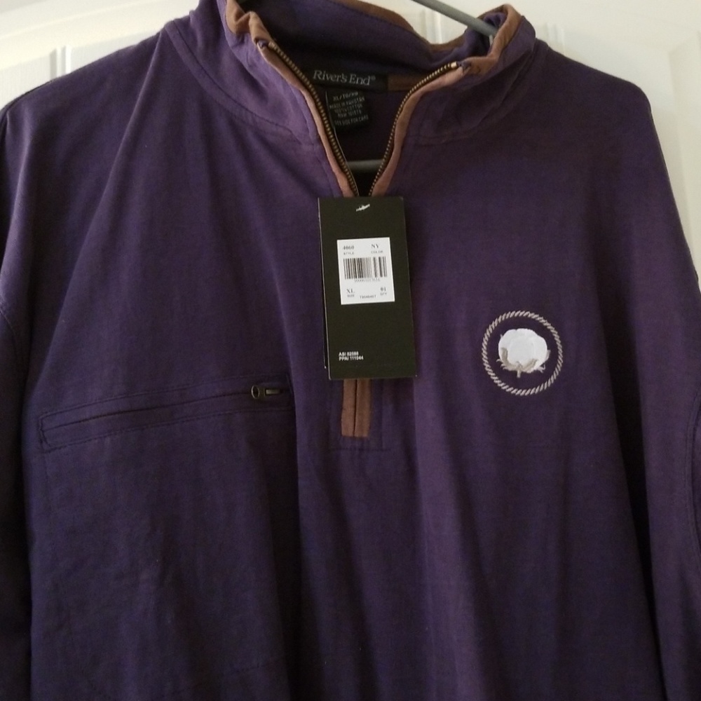 Cotton Logo Navy Pullover NWT